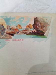 Antique Postcard from Italy, Capri - I Faraglioni.  Arco Naturale. Costume