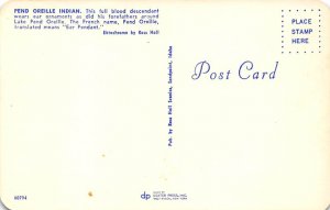 Indian Post Card Pend Oreille Indian Postcard Unused