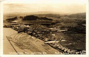 PC CPA US, WASHINGTON,LONGVIEW, WEYERHAUSER MILL, REAL PHOTO POSTCARD (b6255)