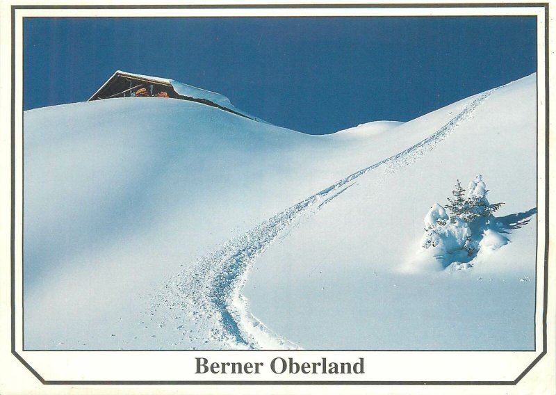 Postcard Europe Switzerland Berner Oberland winter scene 