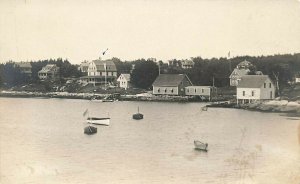 West Southport ME Coastal View Houses Boats 1920 Real Photo Postcard