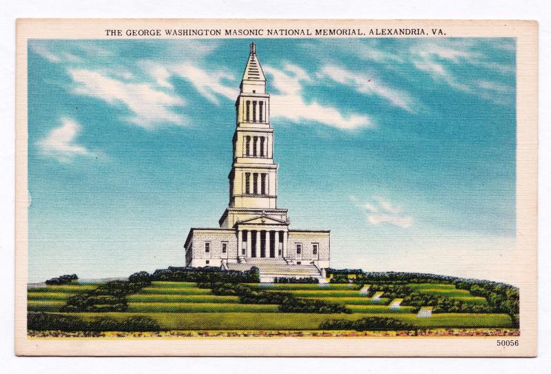 1915-1930 Alexandria VA The George Washington Masonic National Memorial Postcard