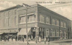 Postcard Kansas Belleville State Bank Hogin Building Albertype 23+-5859