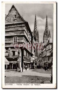 Old Postcard Quimper Old house street Kereon