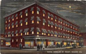 C98/ Macon Georgia Ga Postcard c1915 Hotel Dinkler By Night Cafe People 1914