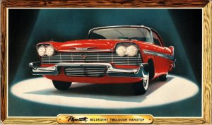 Plymouth Belvedere Two Door Hardtop 1958 Stephens Motors Vintage Postcard