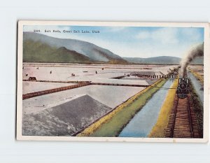 Postcard Salt Beds Great Salt Lake Utah USA