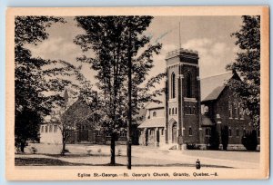 Granby Quebec Canada Postcard St. George's Church c1940's Unposted Vintage