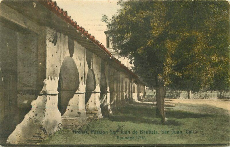 San Juan California Arches Mission San Juan de Bautista Postcard 21-7926