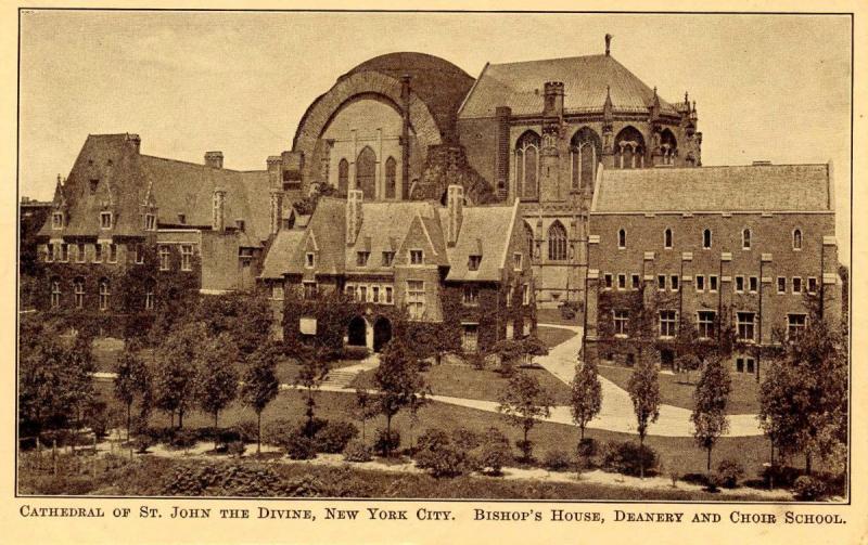 NY - New York City. Cathedral of St John the Divine. Bishop's House, Deanery,...