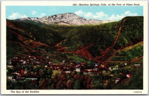 Manitou Springs CO-Colorado, Foot of Pikes Peak, Spa of The Rockies, Postcard
