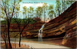 Vtg Hanging Rock Waterfall Jefferson County Madison Indiana IN Postcard