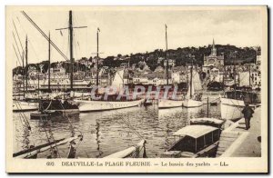 Old Postcard Deauville Beach Fleurie The Basin Yachts