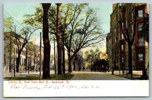 Liberty Street  Savannah  Georgia   Postcard  1908