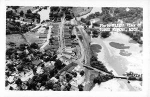 Three Flyers Michigan Birdseye View Of City Real Photo Antique Postcard K89932