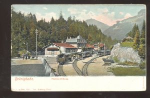 BRUNIG SWITZERLAND BRUNIGBAHN RAILROAD DEPOT TRAIN STATION VINTAGE POSTCARD