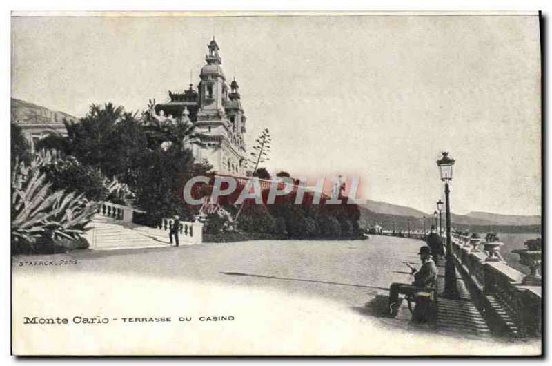 Old Postcard Monte Carlo Terrace Du Casino