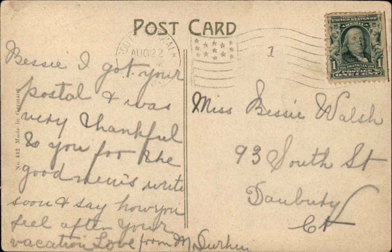 South Norwalk Connecticut CT Sea View Ave c1910 Postcard 