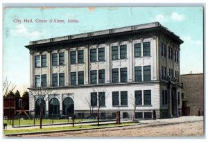 Coeur D'Alene Idaho Postcard City Hall Exterior Building c1909 Vintage Antique