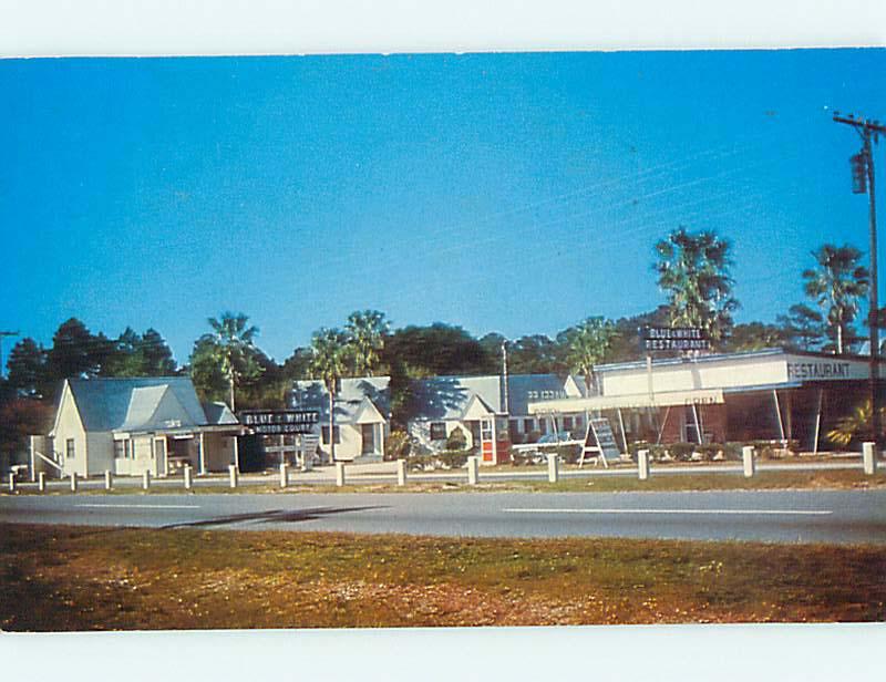 Pre-1980 BLUE AND WHITE RESTAURANT & MOTEL St. Saint Augustine Florida FL r0991