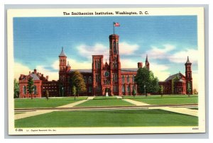 Vintage 1940's Postcard Smithsonian Institution Building & Grounds Washington DC