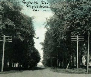 C.1910 Blue Sky Grove St. Sheldon, Ill. P168