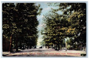 Portland Oregon OR Postcard Sixth Street Looking South Residence Section c1910's