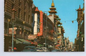 Grant Avenue, Chinatown, San Francisco, California, Vintage Chrome Postcard