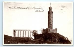 *Calton Hill Nelson National Monuments Edinburgh Scotland Vintage Postcard C86