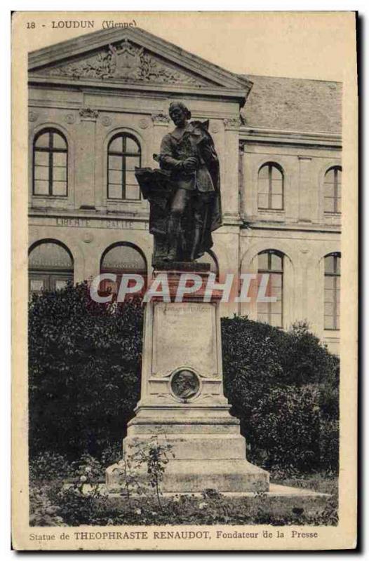 Postcard Old Loudon Statue of Theophrastus Renaudot Founder of the Press