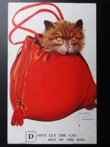 Comic: Lawson Wood CATS - DON'T LET THE CAT OUT OF THE BAG c1920's No.1062