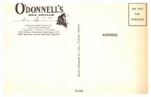 Postcard RESTAURANT SCENE Washington DC AT3986