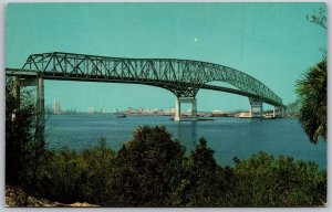 Vtg Jacksonville Florida FL Isiah D Hart Bridge St Johns River 1960s Postcard