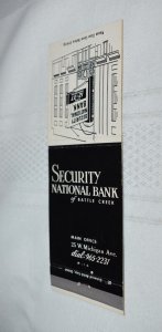 Security National Bank Chicago Illinois 30 Front Strike Matchbook Cover