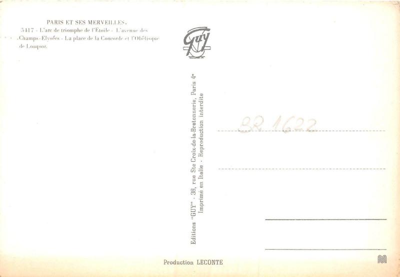 BR1622 France Paris Elysees multi vues