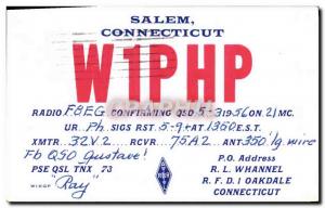 Old Postcard Telegraphie W1PHP Salem Connecticut Oakdale