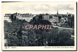 Old Postcard Dijon to Panorama Square and Darcy Square