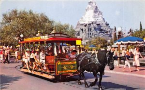 DISNEYLAND Anaheim California 1960s Postcard Horse Drawn Streetcar