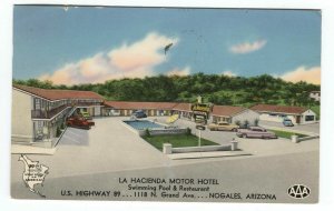 Postcard La Hacienda Motor Hotel Nogales Arizona AZ