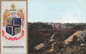 BR70238 bournemouth heraldic suspension bridge  uk