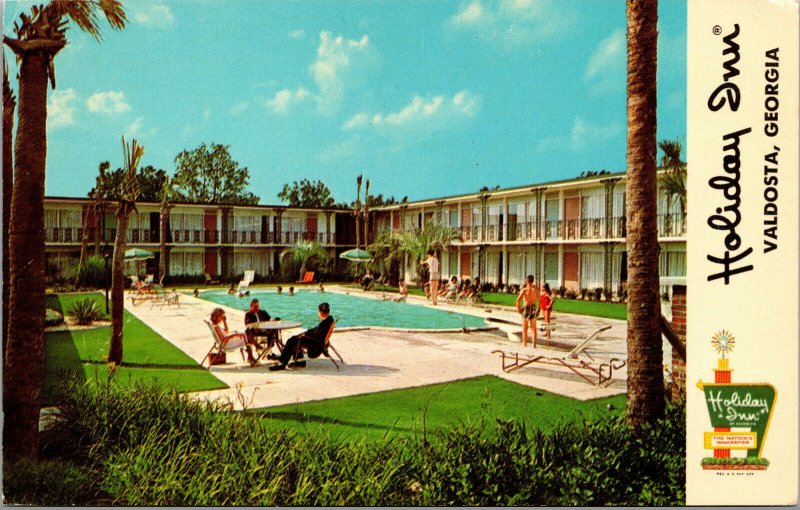 Vtg Holiday Inn Hotel Poolside Valdosta Georgia GA Roadside Postcard
