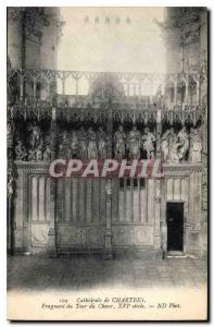 Postcard Old Cathedral of Chartres Fragment Choir Tour