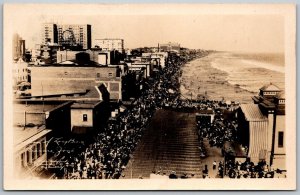 Long Beach California 1930s RPPC Real Photo Postcard Pleasure Zone Ocean Beach