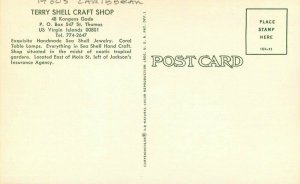 US Virgin Island Caribbean Terry Shell Craft Shop Interior Postcard 21-9018