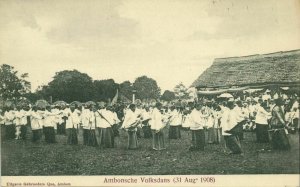 indonesia, MOLUCCAS MALUKU AMBON, Princess's Day, Native Dance (1908) Postcard