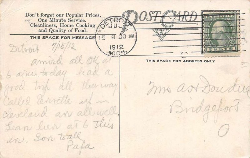 Detroit Michigan Boerth's Quick Lunch Multi-View Lithograph Vintage PC U6733