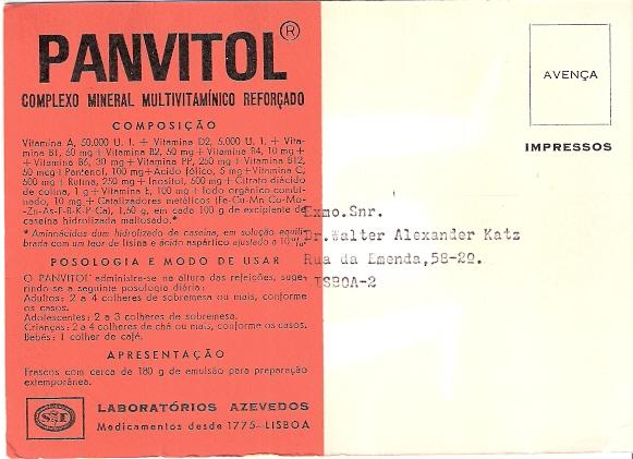 Panvitol, Lisbon Portugal postcard 1950s