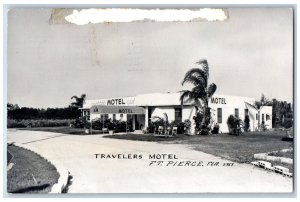 Ft. Pierce Melbourne Florida FL Postcard RPPC Photo Travelers Motel 1951 Vintage