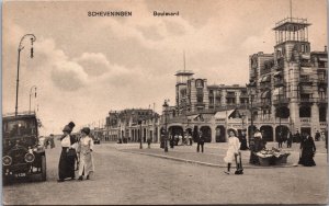 Netherlands Scheveningen Boulevard Vintage Postcard C175