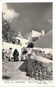 Spain - Ibiza Baleares Santa Eulalia del Rio Iglesia RPPC 01.78